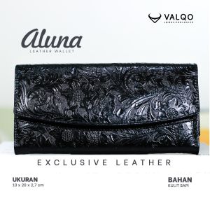 VALQO ALUNA Dompet Kulit Sapi Kartu Koin Wanita Cewek Perempuan