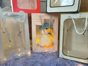 GIFT ถุงกระดาษ ถุงของขวัญ ถุงกระดาษหน้าใส ถุงหิ้ว เจาะหน้าต่าง ช่องหน้าต่าง ใส่ของชำร่วย ใส่ช่อดอกไม้