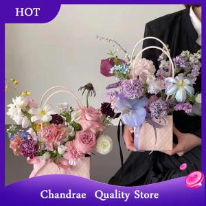 [Chandrae] กล่องบรรจุภัณฑ์ดอกไม้แบบพกพาสำหรับตกแต่งงานแต่งงานถุงของขวัญกระเป๋าถือสำหรับวันวาเลนไทน์ของตกแต่งงานเลี้ยงวันเกิดงานประดิษฐ์ช่อดอกไม้