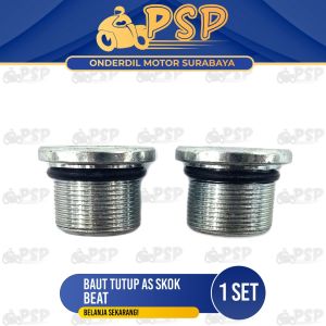 Baut Tutup As Skok Depan Beat (Set Isi 2 PC) - Baud Penutup As Shock Shok Atas Honda Beat Vario