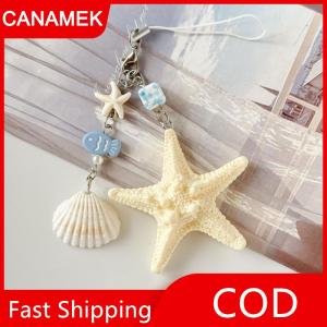【CANAMEK】 Phong Cách Đại Dương Vỏ Keychain Sao Biển Điện Thoại Chuỗi Dây Đeo Quyến Rũ Keyring Trang Sức Chống Mất Dây Buộc Túi Trang Trí Nội Thất