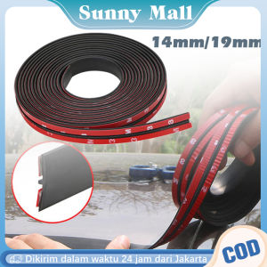 200cm Karet Kaca Mobil 14mm/19mm Karet List Kaca Mobil Universal Strip Segel Karet Mobil Debu Suara Noise Reduction