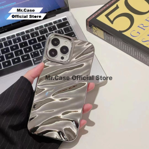 iPhone Case Soft Case Cool Silver Wave Bumper Casing Phone Case Camera Protection Shockproof For iPhone 7 8 Plus X XR 11 12 13 14 15 PRO PLUS PROMAX