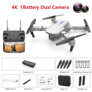 Smart Drone E300 LU200 Brushless Motor Anti Nabrak 2 batre FPV Dual HD 8K Kamera Drone VS E88 Pro Evo DJI