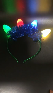 Christmas Flashing LED Headband Fun and Festive Light Bulb for Kids Adults Glow in the Dark Accessories Party Favor