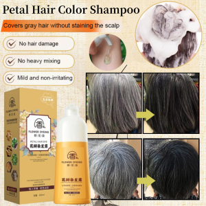 💕24H Shipping💕【Grey Hair White Hair Turn To Black】 温和配方花瓣染发露 500ml Gentle Formula Petal Hair Color Lotion/Hair Dye Color Cream/Shampoo