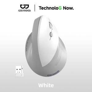 GOOJODOQ Ergonomic Wireless Mouse Dual Mode Bluetooth 5.0 2.4G Dual-Mode 4000 DPI Silent Type C Rechargeable RGB Mice for Laptops Tablets