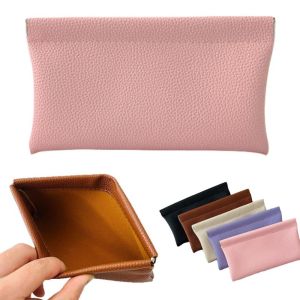 【Ready Stock+COD】STYLETENK Pebbled Leather Self-closing Coin Purse Long Storage Card Holder Soft Portable Passport Holder Drivers License Storage