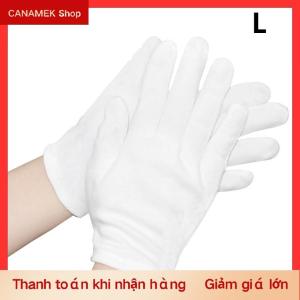 CS 1 cặp mới đầy đủ ngón tay người đàn ông phụ nữ Nghi Thức trắng bông găng tay người phục vụ Trình điều khiển đồ trang sức công nhân găng tay hấp thụ mồ hôi găng tay