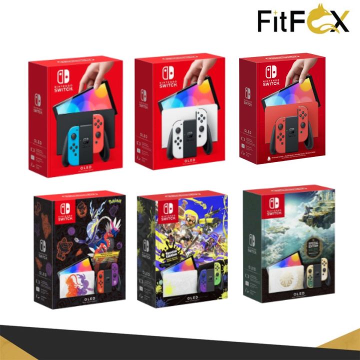 Nintendo Switch OLED Console with Free Installed Tempered Glass (1 Year