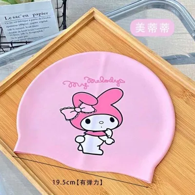Sanrio Kawaii Kuromi Professional Children Swimming Goggles Anti-fog HD Kids Swimming Glasses Pool Cap Bag Set Waterproof Diving Eyewear