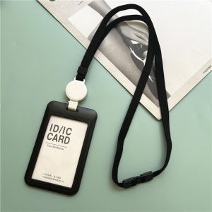 ที่ใส่บัตรประชาชนพลาสติกซองใส่บัตรทำงานสายคล้องคอพยาบาลแบบถอดที่ยืดป้ายชื่อปรับได้สำหรับบัตรประชาชน
