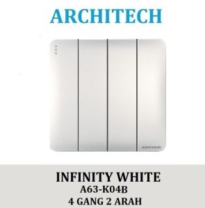 ARCHITECH INFINITY A63-K04B Sakelar/CETEKAN Lampu 4 Gang 2 Arah WHITE