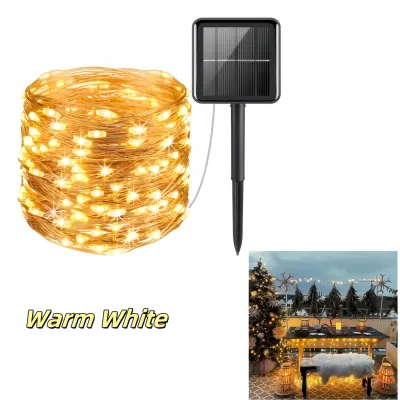42M/32M/22M/17M/12M/7M Solar Lights Fairy String Light Outdoor Waterproof Lamp 8 Lighting Modes Twinkle Starry String Copper Wire LED Lamp For Party Garden Home Decoration