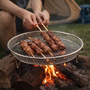 REFENT Non-Stick Air Fryer Rack Stainless Steel Multi-functional Grilling Rack Portable Rust Prevention Grill Basket Oven Safe
