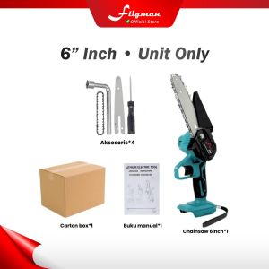 FLIGMAN Chainsaw Cordless Mini 6 Inch 800 Watt Gergaji Listrik Potong Kayu Tanpa Kabel Chain Saw