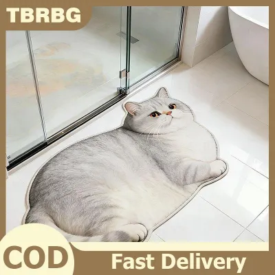 TBRBG เสื่ออาบน้ำไดอะตอมไมต์รูปแมวน่ารัก3D พรมเช็ดเท้าในห้องน้ำแห้งเร็วไม่ลื่นมากดูดซับได้ดีสำหรับเป็นของขวัญตกแต่งบ้านคนรักแมว