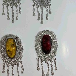 Bros Batu Druzy Gold dengan Variasi Warna