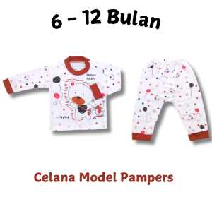 Baju Setelan Bayi Lengan Panjang 3 12 Bulan Bahan Lembut Motif Lucu Kekinian Set Pakaian Anak Harian Happy Baby Series