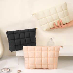 FLYING Large Capacity Quilted Makeup Bag Storage Nylon Cosmetic Pouch  Zipper Storage Bag Toiletry Organization