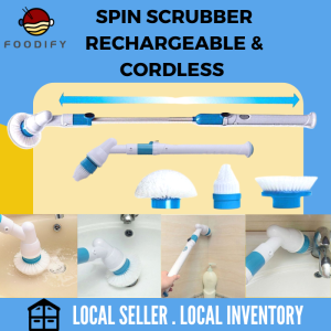 Electric Cleaning Brush Scrub Cordless Rechargeable Kitchen Bathroom Cleaning Tool MESIN BERSIH CUCI LANTAI 电动清洁刷 Hurricane Spin Scrubber