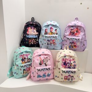 LUXERY KPop Design Demon Hunters Backpack Anime Print Nylon Student Backpack Fashion Trend Cartoon Anime Backpack School Use