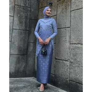 Set Kebaya Tunik Ghina Setelan Rok Songket Baju Wisuda Lamaran Kondangan Modern