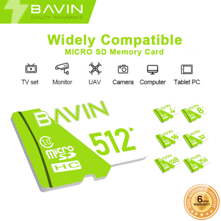 BAVIN Micro SD Card Class 10 Memory Card 100Mbps Speed Rate Capacity 4GB 8GB 16GB 32GB 64GB