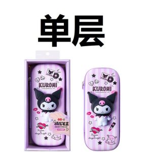 New Cute Sanrio PU Large Capacity Pencil Case Kawaii Squishy doll Mymelody Kuromi Cinnamoroll Pochacco School Pencils Bag Pouch Pen Case kids Stationery gift