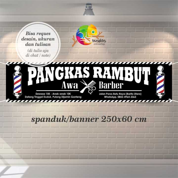 Spanduk Banner Pangkas Rambut Keren, Murah Berkualitas, Bisa Custom Tulisan