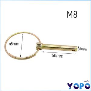 YoPo 1Pc Heavy Duty M8 Safety Insurance Pin Agricultural Tractor Hanging Pin
