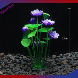 Sporter ดอกบัวประดิษฐ์สำหรับตกแต่งตู้ปลาตู้ปลาอุปกรณ์ตกแต่งพืชน้ำจำลองสำหรับตู้ปลา