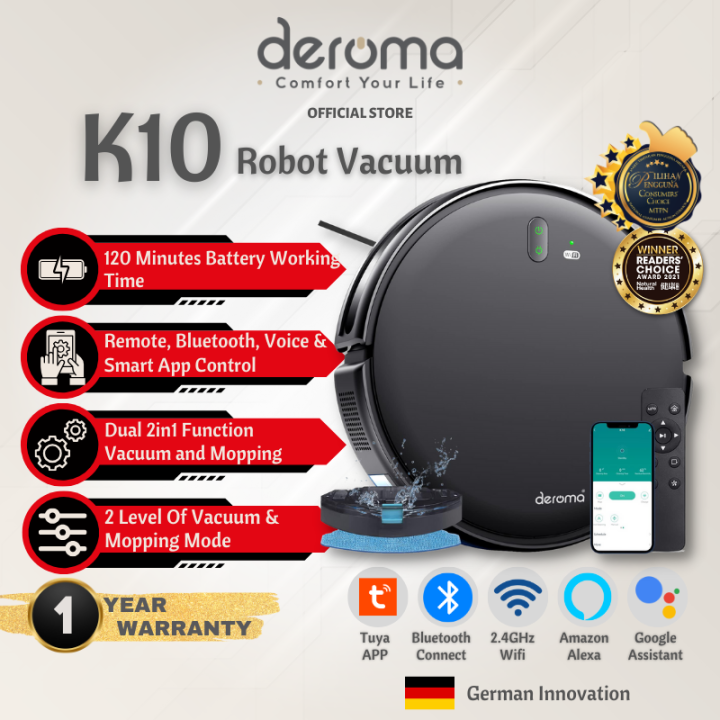 Deroma BR151 Pro K10 Smart Robot Vacuum Cleaner Sweep Vacuum & Mop