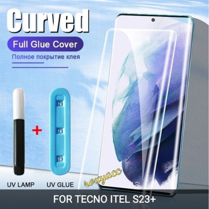 Anti Gores Itel S23 Plus Tempered Glass Kaca Curved Design Screen Guard Pelindung Layar Handphone