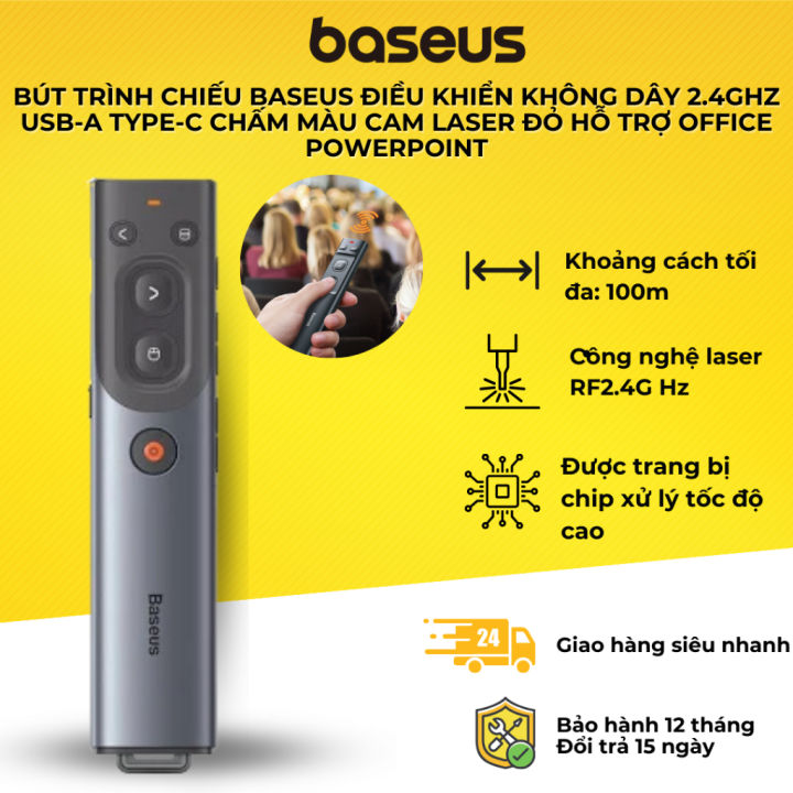 Bút Laser Trình Chiếu Baseus Orange Dot Wireless Presenter ACFYB Cho ...