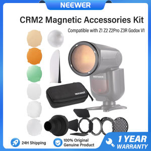 NEEWER Magnetic Accessories Kit for Round Head Flash Dome Diffuser Set Compatible with neewer Z1 Z2 Z2Pro Z3R Flash Compatible with Godox V1 Speedlites CRM2