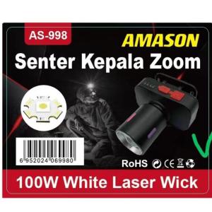Amason Senter kepala Zoom 100W White Laser Wick As-998 Rechargeable