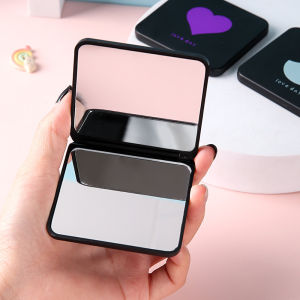 Cermin Makeup Lipat Portabel Motif Kartun - Warna Hitam Elegan