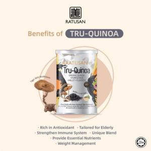 RATUSAN Tru-Quinoa 450g Black Sesame-Flavoured Meal Replacement for Gut Health Low GI JAKIM Halal