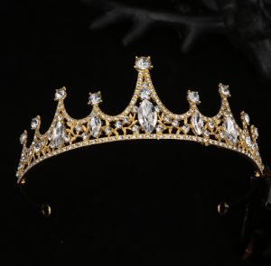 SHOPHOME- Mahkota Anak Perempuan Bando Princess Bondu Bahan Metal Wedding Crown Wanita Berlian MHT01