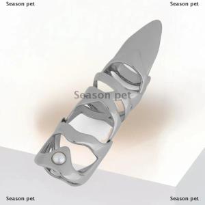 [COD] Season pet 1ชิ้นเครื่องจักรแนวร็อคโกธิคแหวนสวมนิ้วเหล็กหลายชั้นแหวนสวมนิ้วทำจากโลหะแนวอัศวินเครื่องประดับคอสเพลย์ของขวัญ
