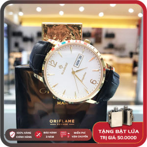 Đồng hồ nam dây da Sunrise DM778SWA full box mặt kính sapphire chống xước  chống nước Bảo hành hãng 03 năm