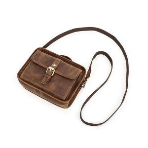 CONTACTS Crazy Horse Leather Men Shoulder Bags Casual Small Handbag Crossbody Bag Portable bag Male Messenger Bag