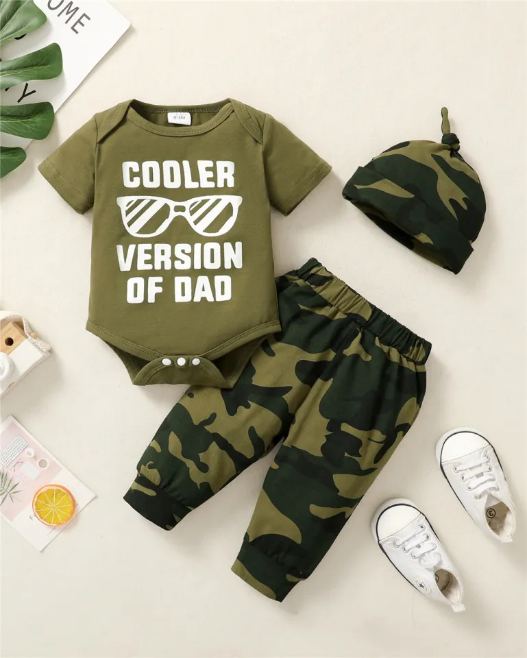 Newborn Baby Boy 3PCS Clothes Set Letters Print Short Sleeve