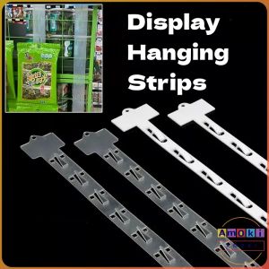 Amoki 62.5CM Display Hanging Strips Supermarket Snack Injection Plastic Strip Clear With Hook