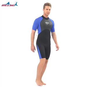 [Warrior2] Womens 3mm Shorty Wetsuit Full Body Diving Suit Back Zip Dive Skin for Diving Canoe Spearfishing Surfing Snorkeling Swimming