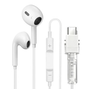 KEBIDUMEI 2 in 1 Earphones with Stand New design Semi-in-Ear Wired Headset with Mic & Remote Control 14mm Dynamic Driver for Clear Sound Compatible with iPhone/Android/Laptop/Tablet