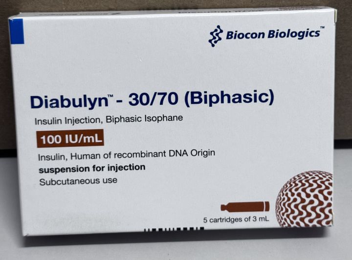Biocon Biologics Insupen for Insugen R N 30/70 Diabulyn 5 catridges of ...