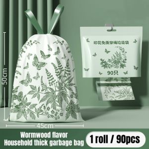 Extra Thick Drawstring Trash Bag Scented Garbage Bags Mosquito Repellent Odor Control Kitchen Bathroom Eco-Friendly Rubbish Bag Durable Waste Bin Line ( Immediate Stock )r