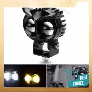 Dual Color Motorcycle LED Spotlight – Yellow Low Beam & Cool White High Beam